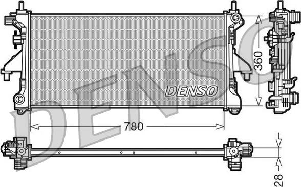 Denso DRM21101 - Радиатор, охлаждение двигателя autosila-amz.com