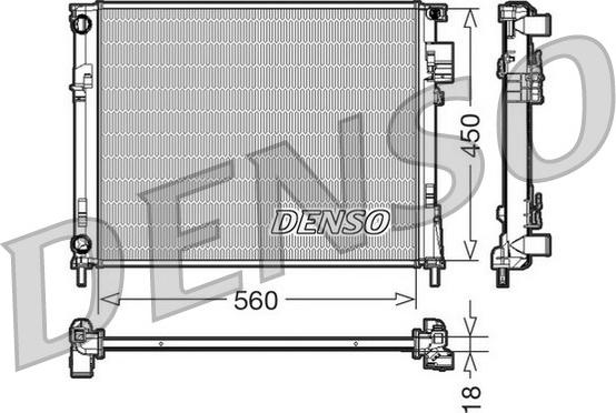Denso DRM23095 - Радиатор, охлаждение двигателя autosila-amz.com