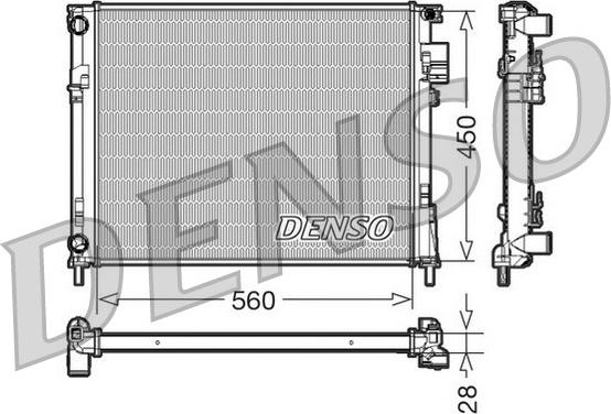 Denso DRM23096 - Радиатор, охлаждение двигателя autosila-amz.com