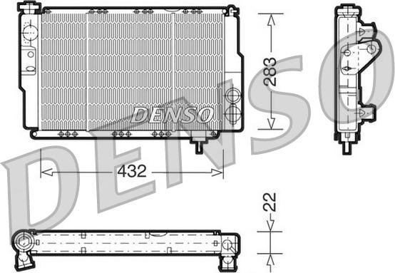 Denso DRM23041 - Радиатор, охлаждение двигателя autosila-amz.com