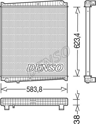 Denso DRM23047 - Радиатор, охлаждение двигателя autosila-amz.com
