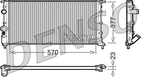 Denso DRM23054 - Радиатор, охлаждение двигателя autosila-amz.com