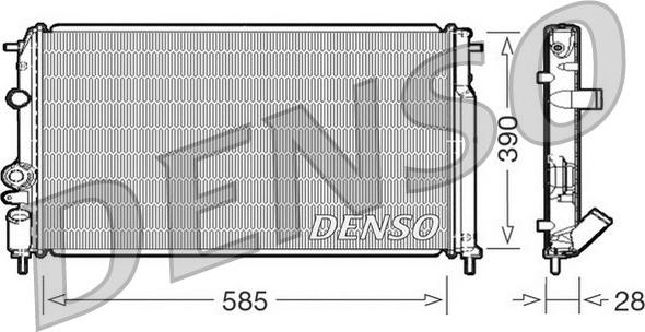 Denso DRM23052 - Радиатор, охлаждение двигателя autosila-amz.com