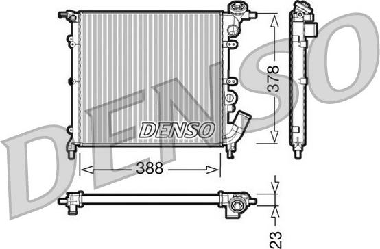 Denso DRM23002 - Радиатор, охлаждение двигателя autosila-amz.com