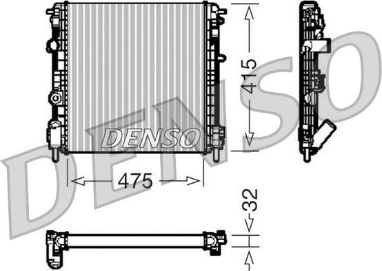 Denso DRM23014 - Радиатор, охлаждение двигателя autosila-amz.com