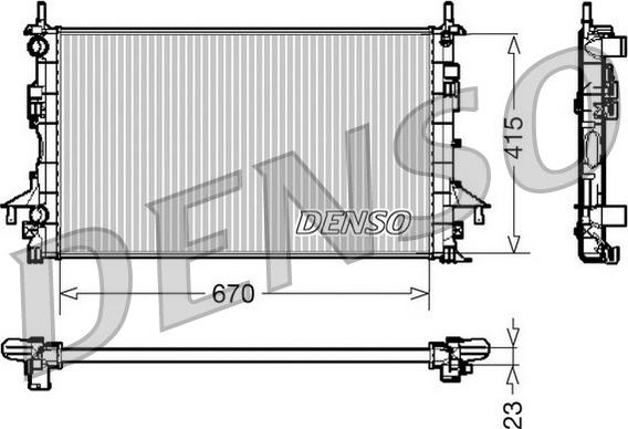 Denso DRM23083 - Радиатор, охлаждение двигателя autosila-amz.com