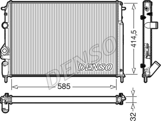 Denso DRM23034 - Радиатор, охлаждение двигателя autosila-amz.com