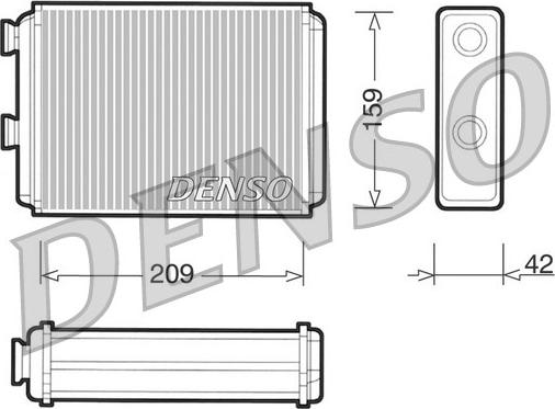 Denso DRR09070 - Радиатор печки FIAT DOBLO (01-)/IDEA/PUNTO (99-10)/MUSA/YPSILON (843) (03-11)/ autosila-amz.com