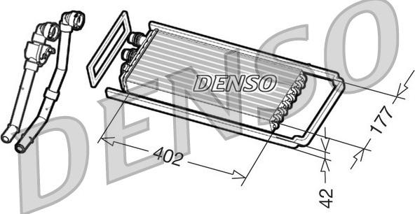 Denso DRR12101 - радиатор отопителя! с патрубками с регулятором, 402x177x42mm\ Iveco Stralis 02> autosila-amz.com