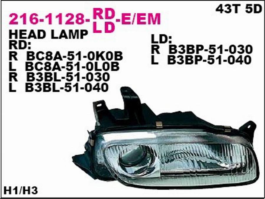 Depo 216-1128L-LD-EM - Основная фара autosila-amz.com