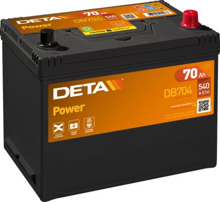 DETA DB704 - АККУМУЛЯТОР DETA POWER 12 V 70 AH 540 A ETN 0(R+) autosila-amz.com