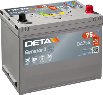 DETA DA754 - Стартерная аккумуляторная батарея, АКБ autosila-amz.com