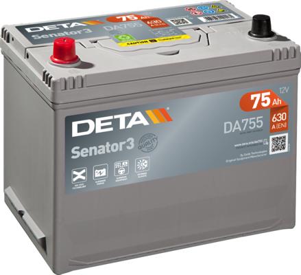 DETA DA755 - Стартерная аккумуляторная батарея, АКБ autosila-amz.com