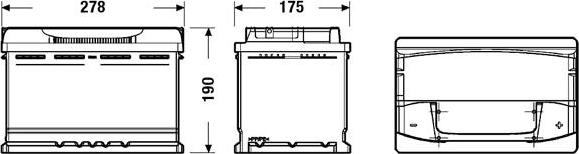 DETA DA770 - Аккумуляторная батарея 77Ah DETA SENATOR3 12 V 77 AH 760 A ETN 0(R+) B13 278x175x190mm 18.6kg autosila-amz.com