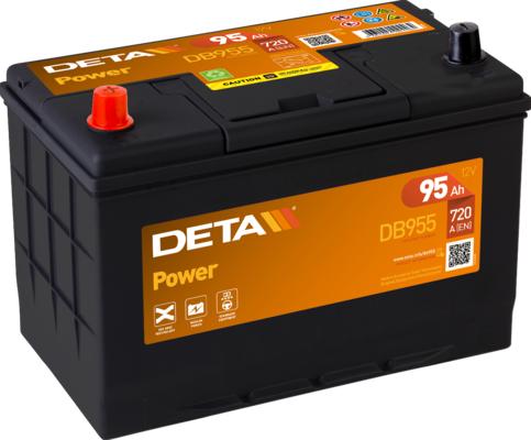 DETA DB955 - Аккумуляторная батарея 95Ah DETA POWER 12V 95AH 720A ETN 1(L+) Korean B1 306x173x222mm 23kg autosila-amz.com