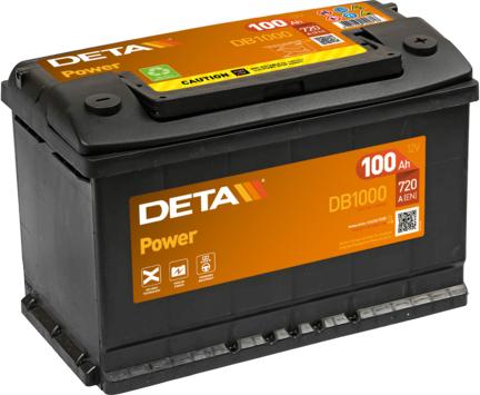 DETA DB1000 - Стартерная аккумуляторная батарея, АКБ autosila-amz.com