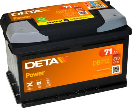 DETA DB712 - Стартерная аккумуляторная батарея, АКБ autosila-amz.com