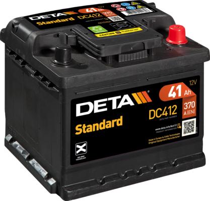 DETA DC412 - Стартерная аккумуляторная батарея, АКБ autosila-amz.com