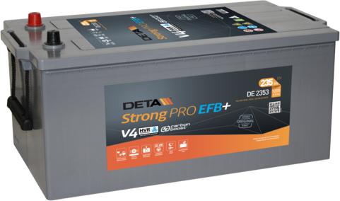 DETA DE2353 - Аккумулятор DETA HVR PRO 12V 235AH 1200A ETN 3(R+) B0 518x279x240mm 61.7kg (замена для DE2253) autosila-amz.com