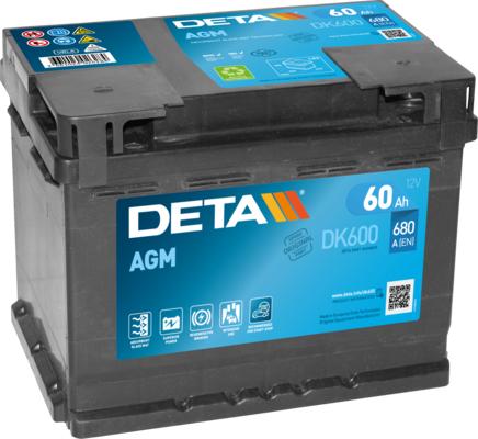 DETA DK600 - Стартерная аккумуляторная батарея, АКБ autosila-amz.com