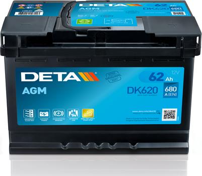 DETA DK620 - Стартерная аккумуляторная батарея, АКБ autosila-amz.com