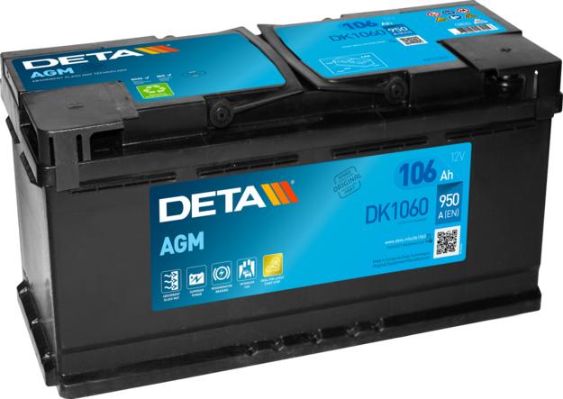 DETA DK1060 - Стартерная аккумуляторная батарея, АКБ autosila-amz.com