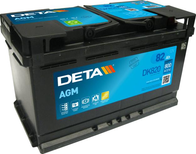 DETA DK820 - Стартерная аккумуляторная батарея, АКБ autosila-amz.com