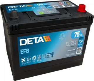 DETA DL754 - Стартерная аккумуляторная батарея, АКБ autosila-amz.com