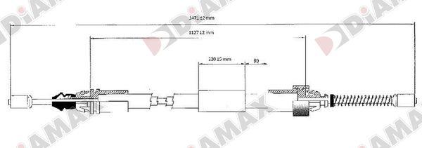 Diamax AA3009 - Тросик, cтояночный тормоз autosila-amz.com