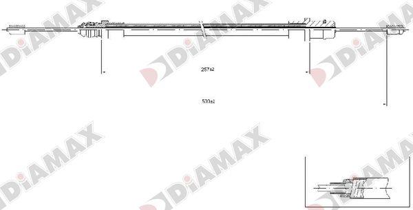 Diamax AA3034 - Тросик, cтояночный тормоз autosila-amz.com