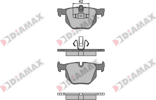 Diamax N09459 - Тормозные колодки, дисковые, комплект autosila-amz.com