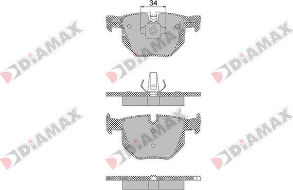 Diamax N09456 - Тормозные колодки, дисковые, комплект autosila-amz.com