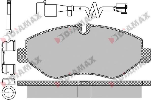 Diamax N09404B - Тормозные колодки, дисковые, комплект autosila-amz.com