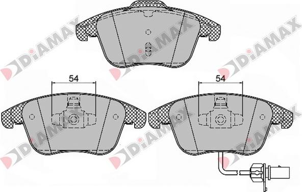 Diamax N09434 - Тормозные колодки, дисковые, комплект autosila-amz.com