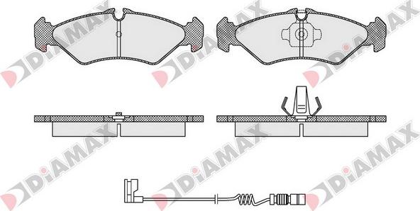 Diamax N09508A - Тормозные колодки, дисковые, комплект autosila-amz.com