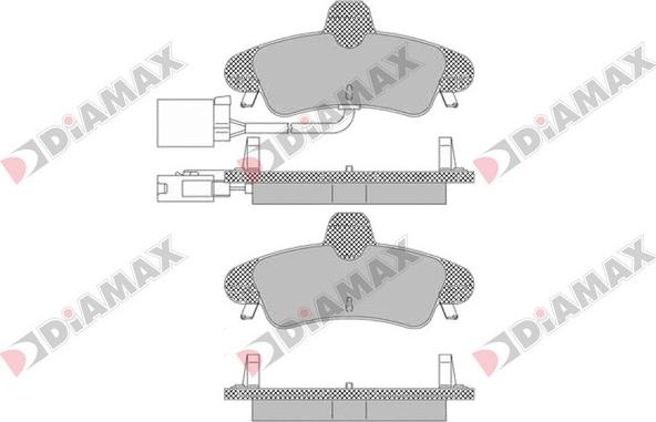 Diamax N09533 - Тормозные колодки, дисковые, комплект autosila-amz.com