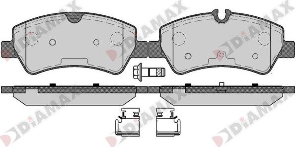 Diamax N09677 - Тормозные колодки, дисковые, комплект autosila-amz.com