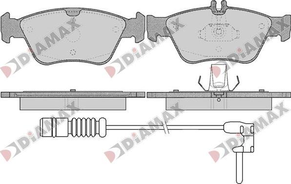 Diamax N09157A - Тормозные колодки, дисковые, комплект autosila-amz.com