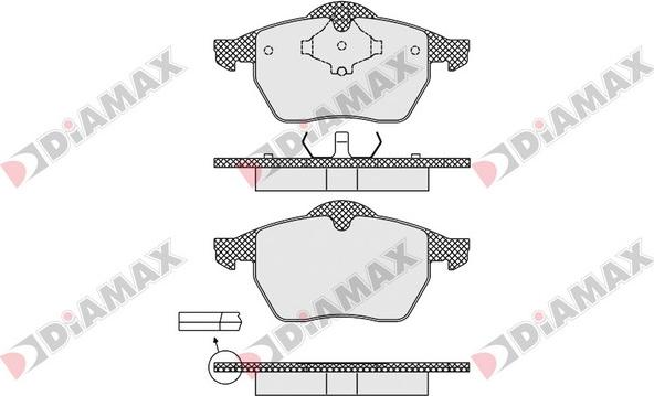 Diamax N09113 - Тормозные колодки, дисковые, комплект autosila-amz.com