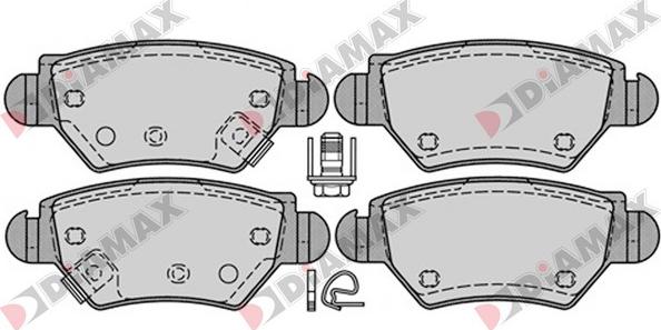 Diamax N09139 - Тормозные колодки, дисковые, комплект autosila-amz.com