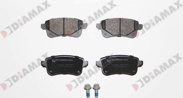 Diamax N09874 - Тормозные колодки, дисковые, комплект autosila-amz.com