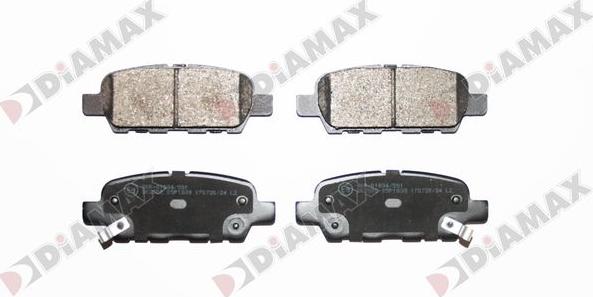 Diamax N09870 - Тормозные колодки, дисковые, комплект autosila-amz.com