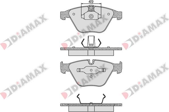 Diamax N09352 - Тормозные колодки, дисковые, комплект autosila-amz.com