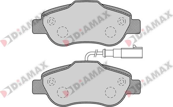 Diamax N09386 - Тормозные колодки, дисковые, комплект autosila-amz.com