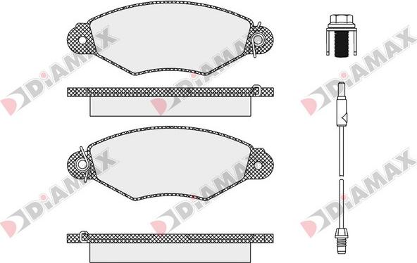 Diamax N09326 - Тормозные колодки, дисковые, комплект autosila-amz.com