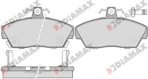 Diamax N09206 - Тормозные колодки, дисковые, комплект autosila-amz.com