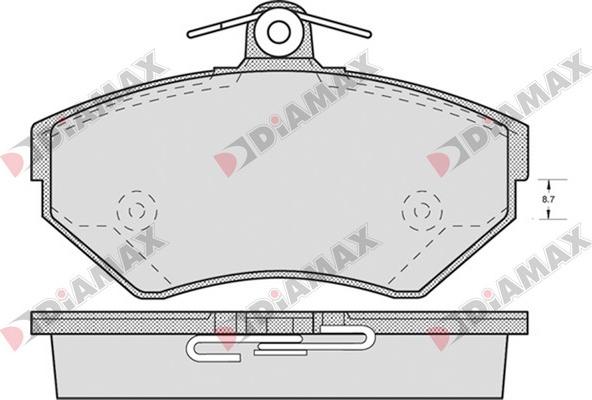 Diamax N09233 - Тормозные колодки, дисковые, комплект autosila-amz.com