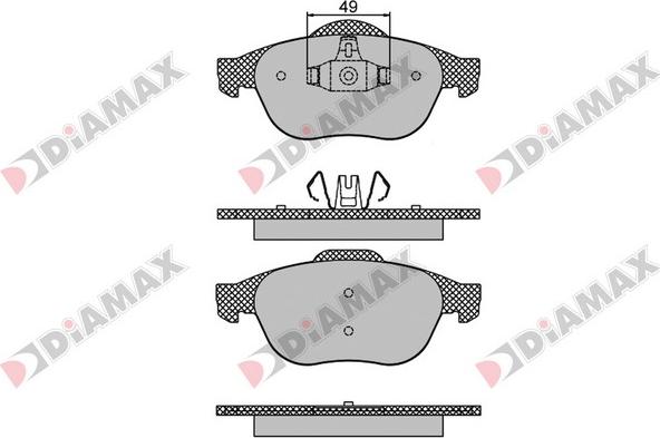 Diamax N09272 - Тормозные колодки, дисковые, комплект autosila-amz.com