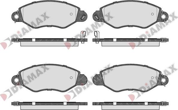 Diamax N09777 - Тормозные колодки, дисковые, комплект autosila-amz.com