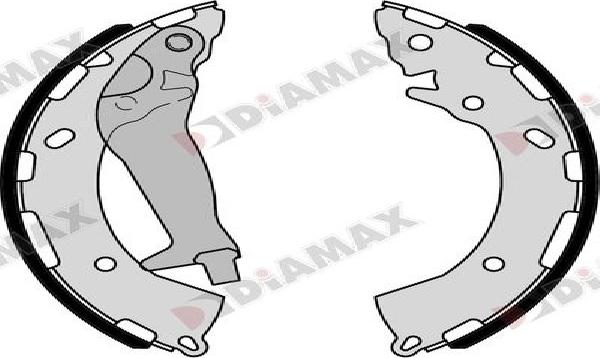 Diamax N01408 - Комплект тормозных колодок, барабанные autosila-amz.com